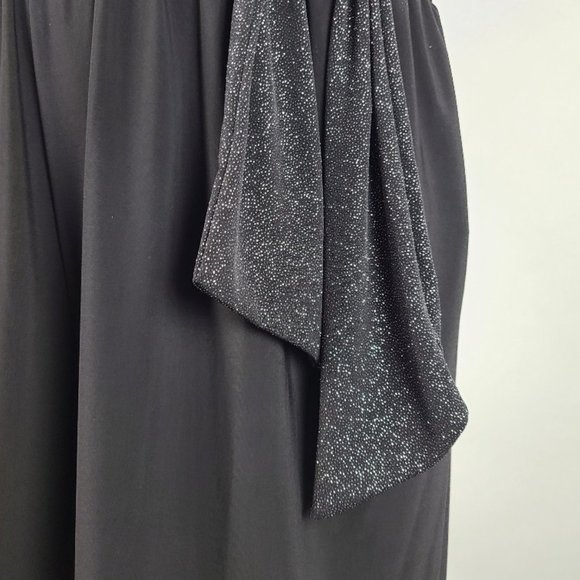 Tiana B Black Silver Metallic Cross Over Jumpsuit - Picture 7 of 16